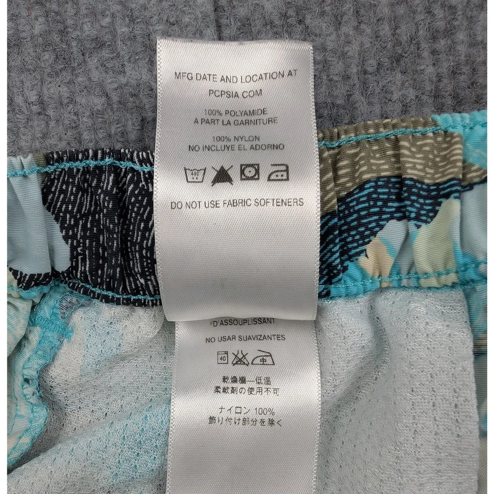 Patagonia Floral Athletic Shorts in Aqua, White, Tan